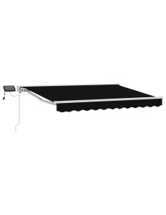 Cornice per Tenda Manuale con LED Nero 3,5 x 2,5 m