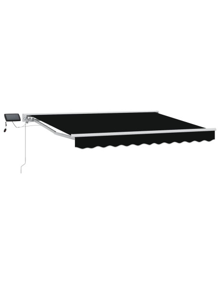Cornice per Tenda Manuale con LED Nero 3,5 x 2,5 m
