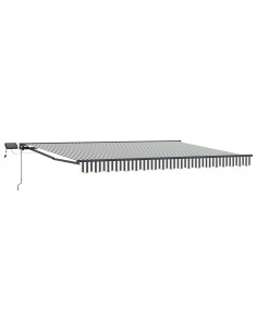 Cornice per Tenda Manuale con LED Antracite e Bianco 4 × 3,5 m