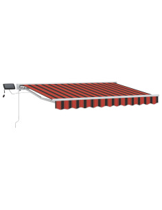 Cornice per Tenda Manuale con LED Arancione e Nero 3 x 2,5 m