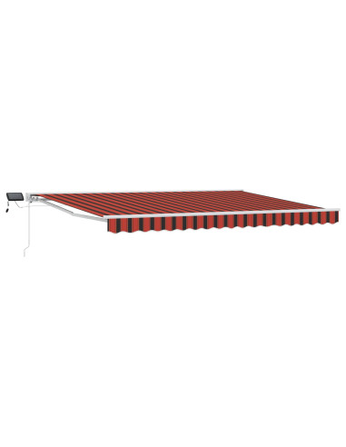 Cornice per Tenda Manuale con LED Arancione e Nero 4 × 3,5 m