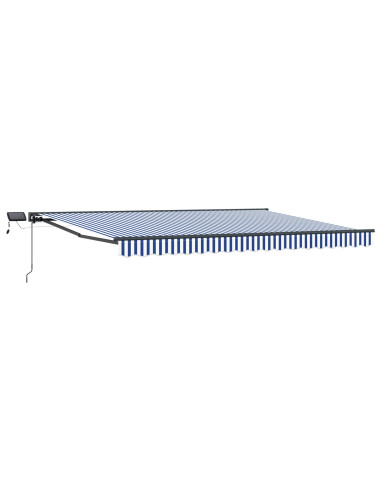 Cornice per Tenda Manuale con LED Blu e Bianco 5 × 3,5 m