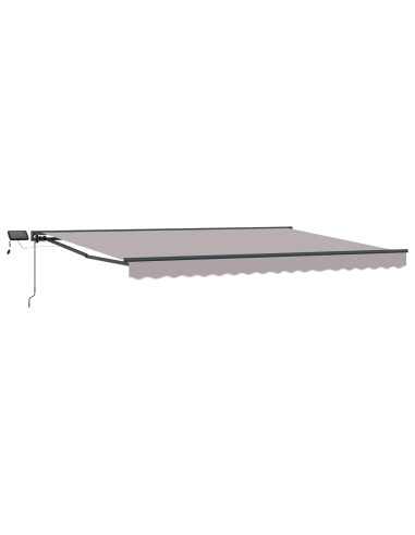 Cornice per Tenda Manuale con LED Grigio chiaro 4 × 3 m