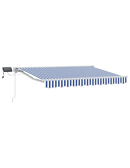 Cornice per Tenda Manuale con LED Blu e Bianco 3,5 x 2 m