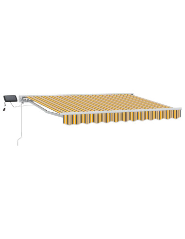 Cornice per Tenda Manuale con LED Giallo e Grigio 3 x 2,5 m