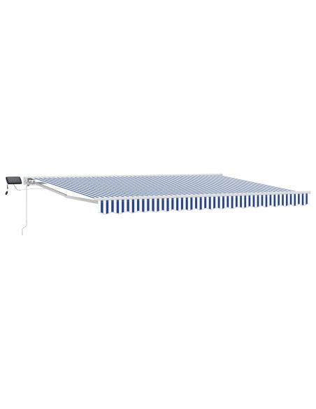 Cornice per Tenda Manuale con LED Blu e Bianco 4 × 3,5 m