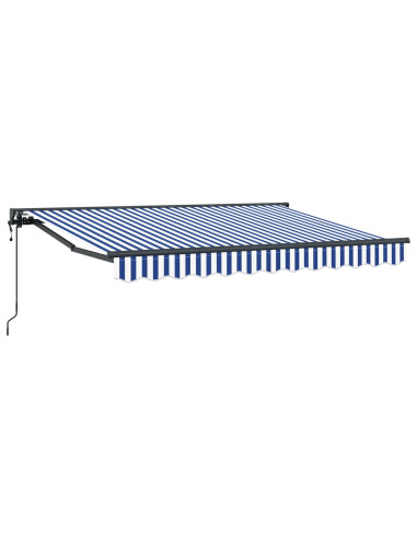 Tettuccio Elettrico Retrattile Blu e Bianco 2,5 x 2 m