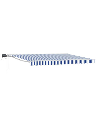Cornice per Tenda Manuale con LED Blu e Bianco 4,5 × 3,5 m