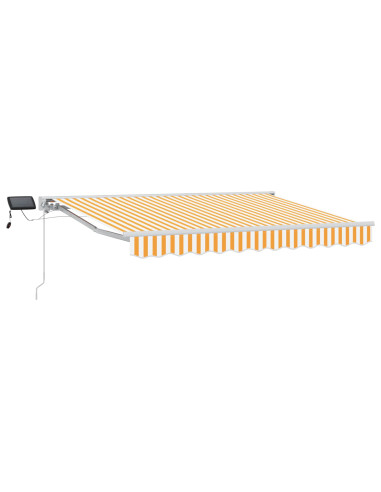 Cornice per Tenda Manuale con LED Giallo e Bianco 3,5 x 2 m