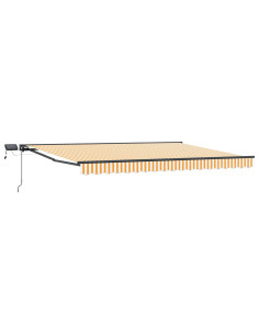 Cornice per Tenda Manuale con LED Giallo e Bianco 4,5 × 3,5 m