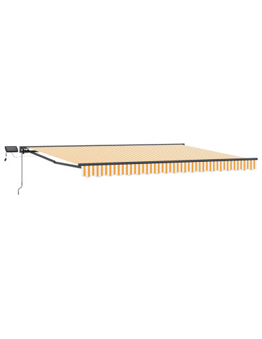 Cornice per Tenda Manuale con LED Giallo e Bianco 4,5 × 3,5 m