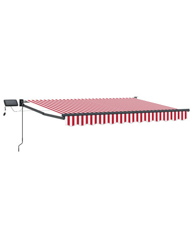 Tenda retrattile manuale con LED Rosso e Bianco 3,5 x 2,5 m