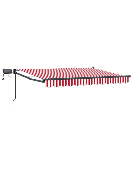 Tenda retrattile manuale con LED Rosso e Bianco 3,5 x 2,5 m