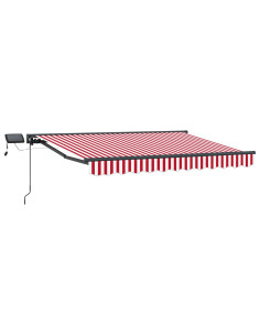 Cornice per Tenda Manuale con LED Rosso e Bianco 3,5 x 2,5 m