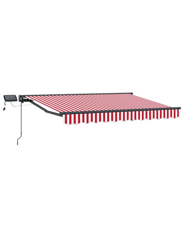 Cornice per Tenda Manuale con LED Rosso e Bianco 3,5 x 2,5 m