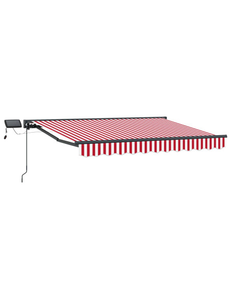 Cornice per Tenda Manuale con LED Rosso e Bianco 3,5 x 2,5 m
