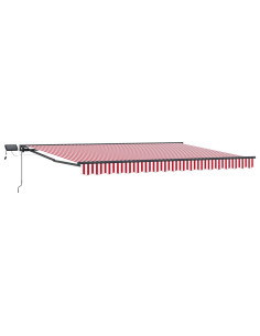 Cornice per Tenda Manuale con LED Rosso e Bianco 4 × 3 m