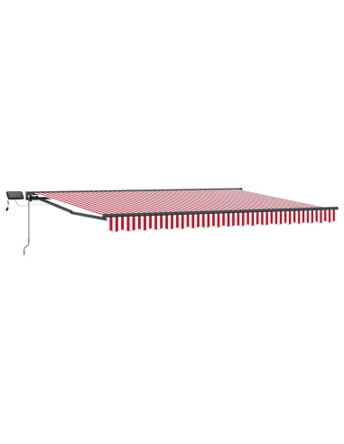 Cornice per Tenda Manuale con LED Rosso e Bianco 4 × 3 m
