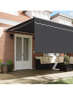 Tenda Retrattile Antracite 500 × 300 cm Poliestere e Alluminio