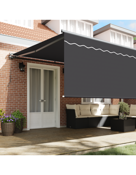 Tenda Retrattile Antracite 500 × 300 cm Poliestere e Alluminio