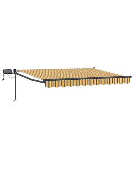 Tenda retrattile manuale con LED Giallo e Grigio 3,5 x 2,5 m