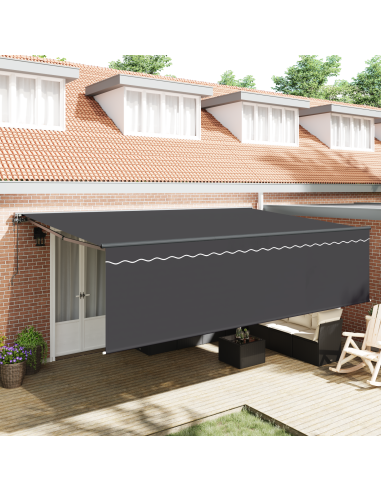 Tenda Retrattile Antracite 500 × 300 cm Poliestere e Alluminio