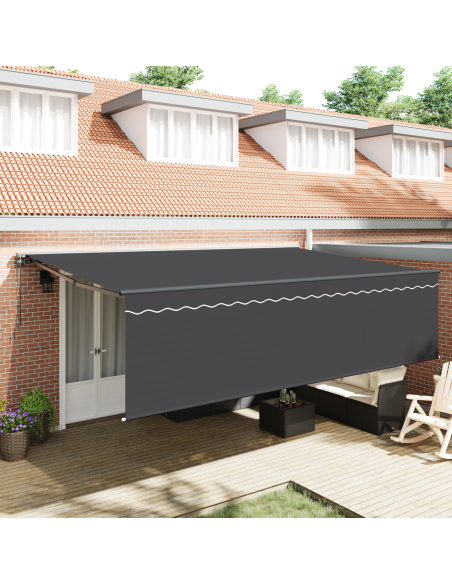 Tenda Retrattile Antracite 500 × 300 cm Poliestere e Alluminio