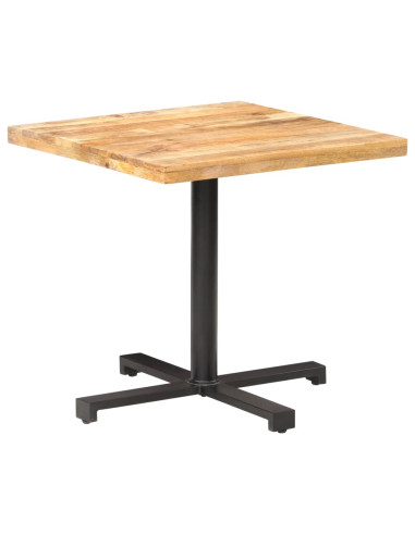 Tavolino da Bistrot Quadrato 80x80x75 cm Legno di Mango Grezzo