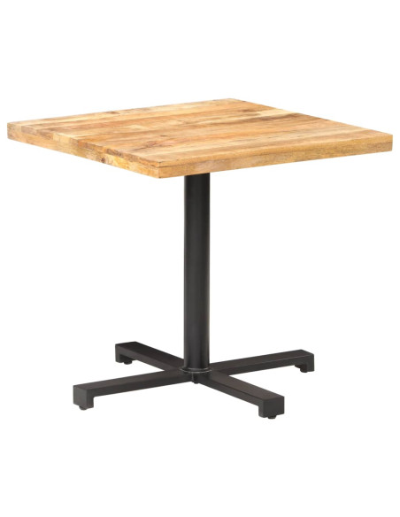 Tavolino da Bistrot Quadrato 80x80x75 cm Legno di Mango Grezzo