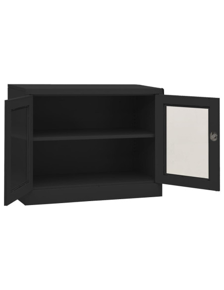 Armadio per Ufficio Antracite 90x40x70 cm in Acciaio