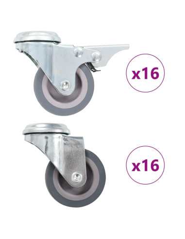 Ruote Girevoli con Foro per Bullone 32 pz 50 mm