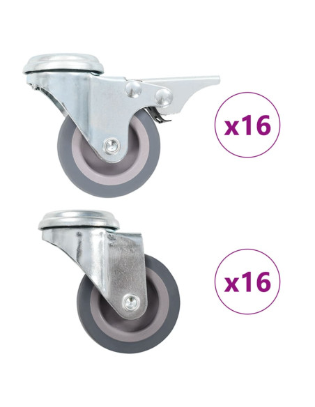 Ruote Girevoli con Foro per Bullone 32 pz 50 mm