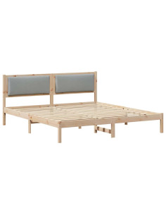 Struttura del letto Grigio chiaro 200 x 200 cm Pino massello 2