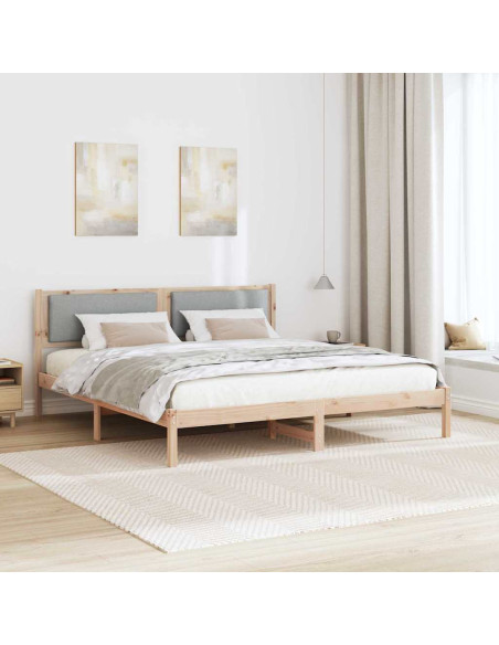 Struttura del letto Grigio chiaro 200 x 200 cm Pino massello
