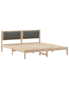 Struttura del letto Grigio scuro 200 x 200 cm Pino massello 2