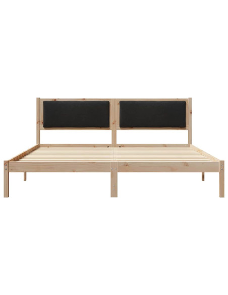 Struttura del letto Nero 200 x 200 cm Pino massello