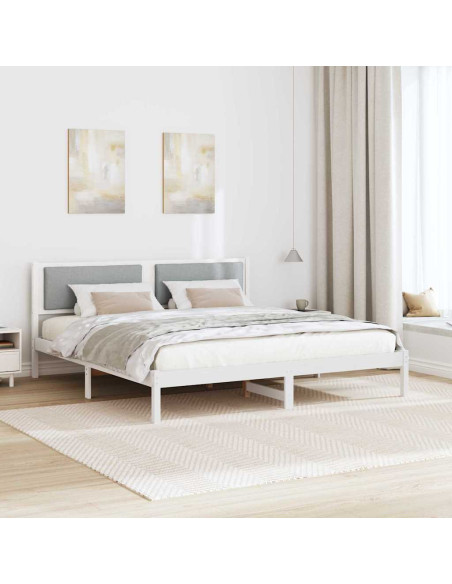 Struttura del letto Grigio chiaro 200 x 200 cm Pino massello