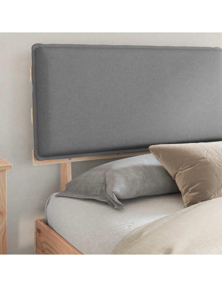 Letto con Testiera Rivestita Grigio chiaro 200 x 200 cm