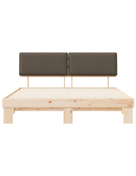 Letto con Testiera Rivestita Talpa 200 x 200 cm Pino massello