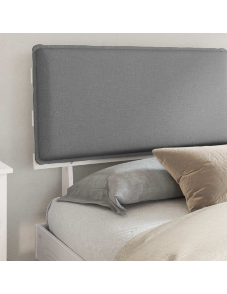 Letto con Testiera Rivestita Grigio chiaro 200 x 200 cm