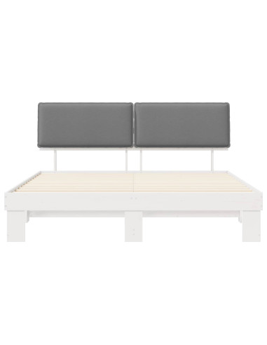 Letto con Testiera Rivestita Grigio chiaro 200 x 200 cm