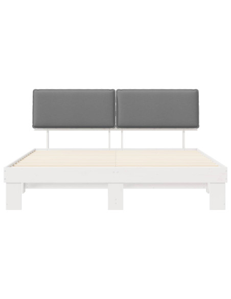Letto con Testiera Rivestita Grigio chiaro 200 x 200 cm