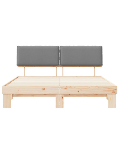 Letto con Testiera Rivestita Grigio chiaro 180 x 200 cm