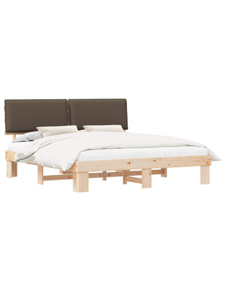 Letto con Testiera Rivestita Talpa 180 x 200 cm Pino massello
