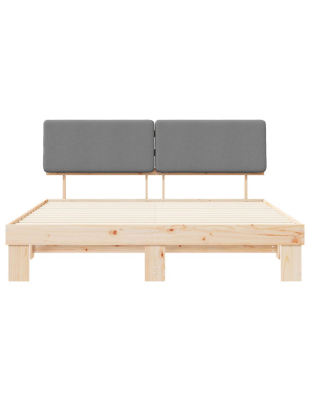 Letto con Testiera Rivestita Grigio chiaro 180 x 200 cm
