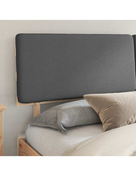 Letto con Testiera Rivestita Grigio scuro 180 x 200 cm