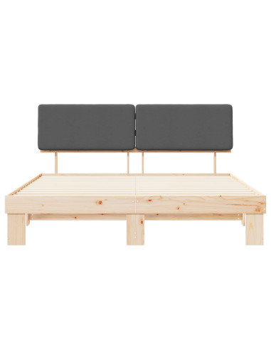 Letto con Testiera Rivestita Grigio scuro 180 x 200 cm