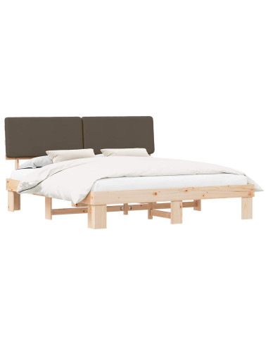 Letto con Testiera Rivestita Talpa 180 x 200 cm Pino massello
