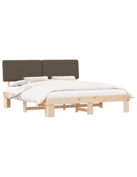 Letto con Testiera Rivestita Talpa 180 x 200 cm Pino massello