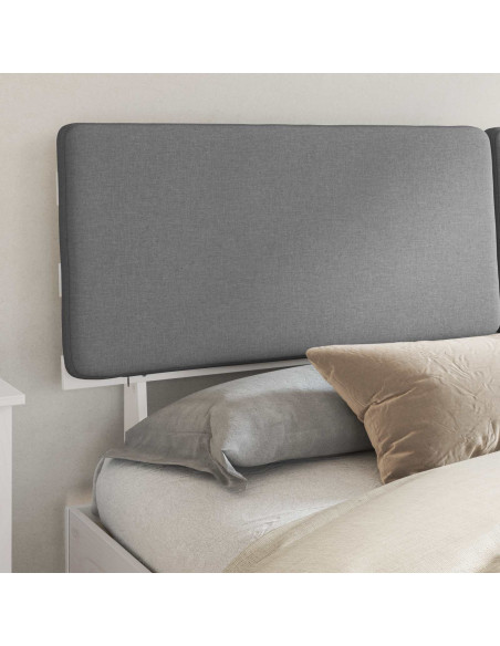 Letto con Testiera Rivestita Grigio chiaro 180 x 200 cm